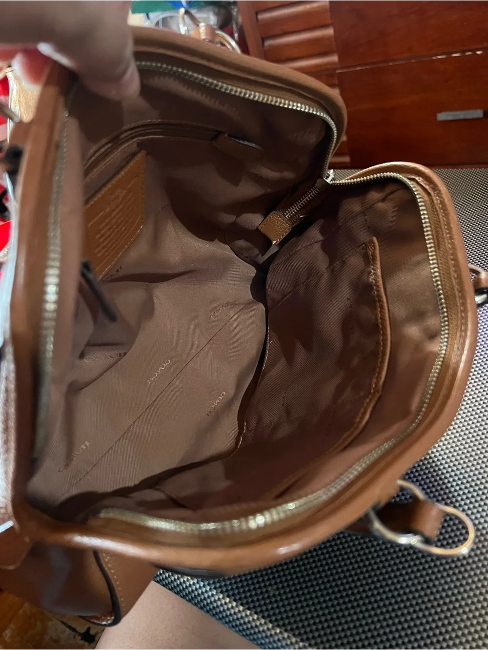 2015 35650 Coach Tan Pebbled Leather Satchel